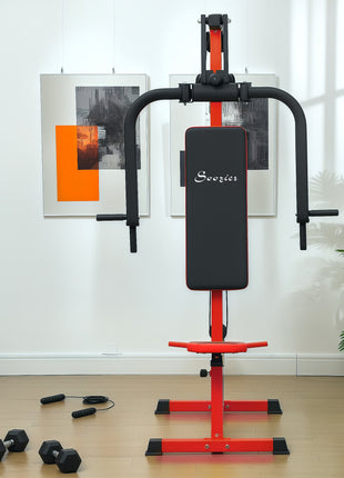 Chest Fly and Chest Press Machine for Back, Pectoral, Rear Deltoid and Shoulder Training, Red