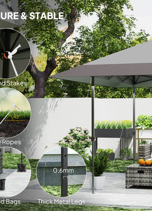 13' x 13' Pop Up Canopy Tent, UPF50+ Tents for Parties, Height Adjustable, with Wheeled Carry Bag and 4 Sand Bags, Gray