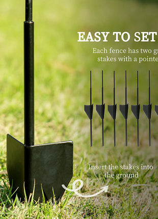 4 Pack Garden Fencing for Yard, Decorative Fence Panels as Animal Barrier and Flower Edging, Swirls