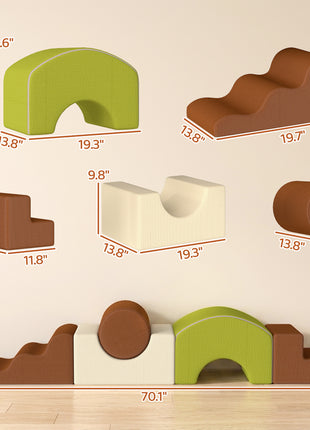 Toddlers Climbing Toys, 5 Pieces Foam Climbing Blocks with Non-Slip Bottom, Washable Cover for Crawling or Building