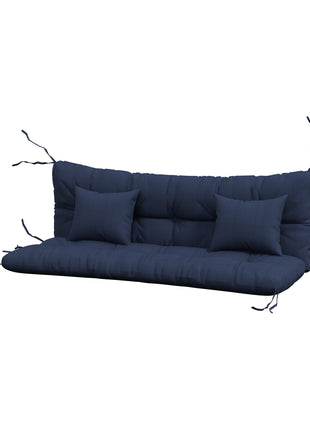 59" Tufted Bench Cushions & Throw Pillows, Replacement Bench Seat Pad, Back & 2 Pillows for Outdoor Furniture, Navy Blue