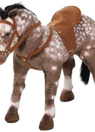 Kids Ride on Horse with Neighing Sound, Saddle for Ages 3-8