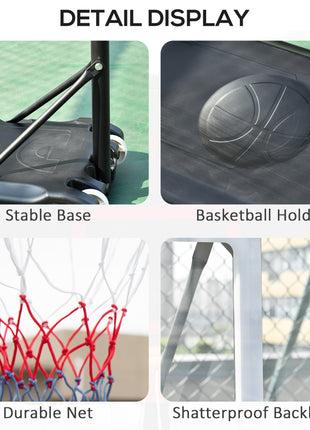 Portable Basketball Hoop System Stand with 33in Backboard, Height Adjustable 5FT-7FT Basketball Goal for Indoor Outdoor Use