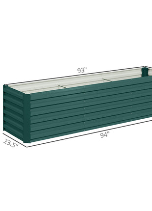 8x2x2ft Galvanized Raised Garden Bed Kit with Safety Edging for Flowers, Herbs and Vegetables, Green