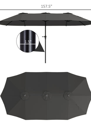 13 ft. Extra Large Patio Umbrella with Easy Crank Handle, Vents for Outdoor, Patio, UPF30+, Dark Gray