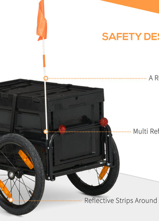 Trailer for Bike, Bicycle Cargo Trailer with Removable Storage Box, No Bottom