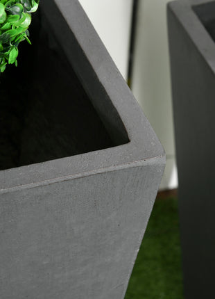 2-Pack Outdoor Planter Set, Flower Pots with Drainage Holes, Durable & Stackable Plant Pot, 22in & 18in, for Porch, Entryway, Patio, Yard, Garden, Gray