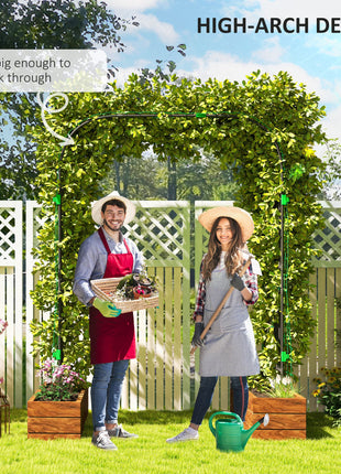 Garden Arch Trellis, 8 FT Tall Metal Plant Trellis Support with Climbing Net, Cucumber Trellis for Climbing Plants