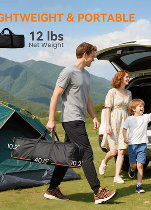 Camping Chair for Adults, Portable Folding Camping Chair with Side Pockets, Cup Holders, Carry Bag, Black and Gray