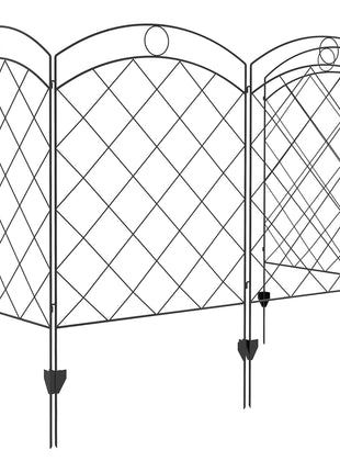 4 Pack Garden Fencing for Yard, Decorative Fence Panels as Flower Edging, Circle