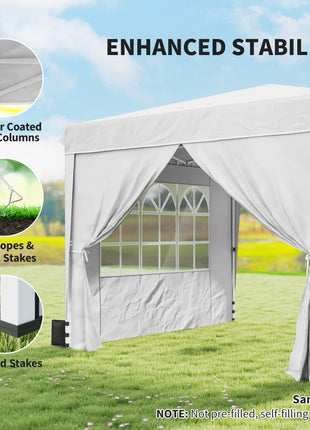 10 x 10 ft Pop Up Canopy Tent with Sidewalls, UPF50+ Outdoor Portable Instant Canopy Shelter with Carry Bag, White