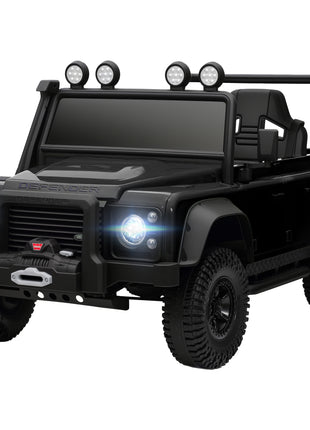 Land Rover Licensed Electric Car for Kids with Remote Control, Dual Motors, Spring Suspension, LED Lights, Black