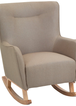 Modern Rocking Chair Sofa Armchair Modern Accent Chair, Greige