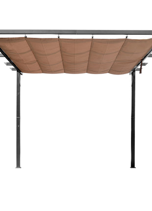 10' x 13' Outdoor Pergola Gazebo Backyard Canopy Cover Adjustable Sunshade, Gray