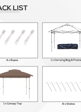 12' x 12' Pop Up Canopy Tent with Netting and Carry Bag, Instant Sun Shelter with 137 sq.ft Shade, Tents for Parties, Height Adjustable, for Outdoor, Garden, Patio, Khaki