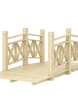 5 ft. Wooden Garden Bridge Footbridge for Backyard Ponds, Creeks, Streams, Nature Wood