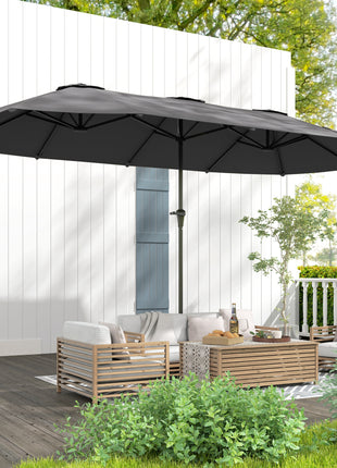 13 ft. Extra Large Patio Umbrella with Easy Crank Handle, Vents for Outdoor, Patio, UPF30+, Dark Gray