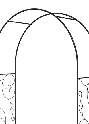 89.25" Metal Garden Arch with Gate, Garden Arbor Trellis for Climbing Plants, Roses, Vines, Wedding Arch, Black