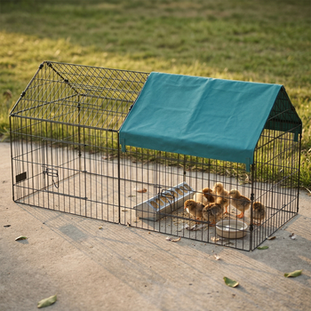 73" Small Animal Playpen with Roof for Rabbits, Chicken, Chinchillas