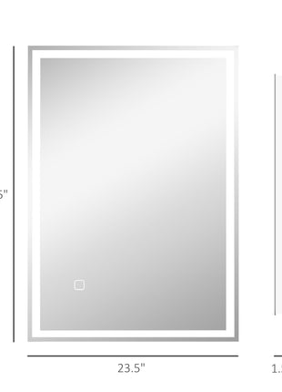 32" x 24" Bathroom Mirror with LED Lights, Dimmable Makeup Mirror, Vanity Mirror with 3 Colors, Smart Touch