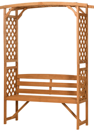 Patio Garden Bench, Wooden Bench, Outdoor Bench for Vines/Climbing Plants, Brown