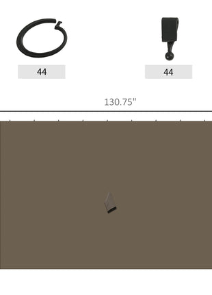 9.84' x 11.8' Gazebo Sidewall Set with Hooks/C-Rings, Brown