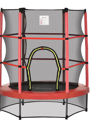 Φ5FT Kids Trampoline with Enclosure Net for Age 3 to 6 Years Red