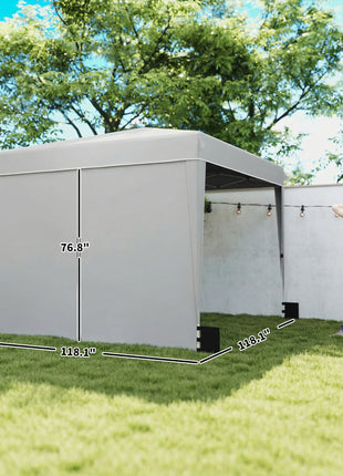 10 x 10 ft Pop Up Canopy Tent with Sidewalls, UPF50+ Outdoor Portable Instant Canopy Shelter with Carry Bag, Light Gray