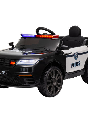 12V Kids Ride on Car w/ Remote Control, Siren, Light, Music, Spring Suspension, Horn & Transport Wheel, Black