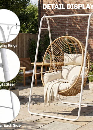 Hammock Chair Stand Only Heavy Duty Solid Steel A-Frame for Hanging Hammock, Egg Chair, Max Load 330 LBS, White