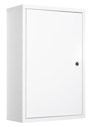 Steel Wall Mount Medicine Cabinet 3 Tier Emergency Box for Bathroom Kitchen, Lockable with 2 Keys - White