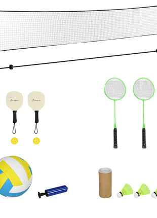 All-in-1 Badminton Set, Height Adjustable for Pickleball, Volleyball, Badminton, Backyard, Beach, Driveway Game