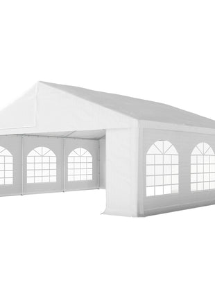 20' x 20' Heavy-duty Large Wedding Tent, Outdoor Carport Garage Party Tent, Patio Gazebo Canopy with Sidewall, White