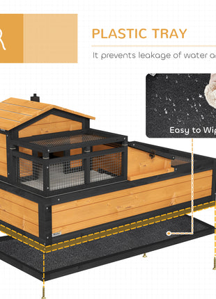 3-Room Tortoise Habitat House w/ Balcony & 2 Stories, 44" x 25.5" x 25", Yellow