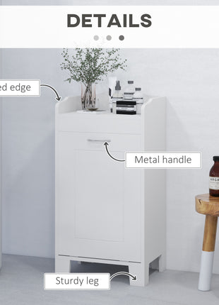 31" Tilt Out Laundry Hamper, Free Standing Home Organizer Hamper, Bathroom Storage Cabinet, White