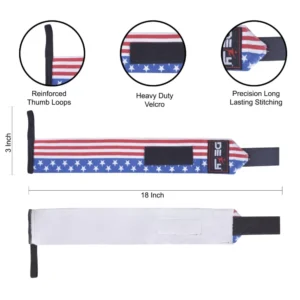 DEFY Power Weight Lifting Wrist Wraps Supports Gym Workout Bandage Straps 18"