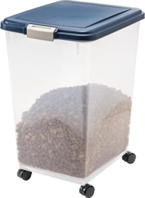 Pet Food Storage Bin with Attachable Wheels – Keeps Food Fresh & Easy to Move