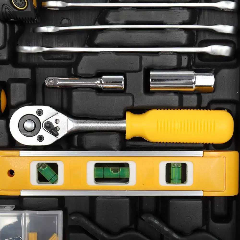 NEW 198pc Mechanics Tool Set Household Hand Tool Kit Socket Wrench Set with Case - Image 9