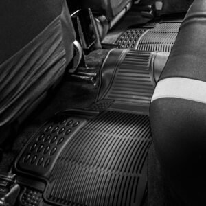 FH Group Universal Black Fit Rubber Car Floor Mats Heavy Duty All Weather