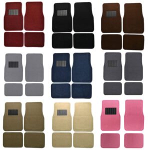 New 4pcs Set Universal Beige Fit Car Truck Front Rear Vinyl Heel Pad Carpet Floor Mats: Upgrade Your Vehicle's Style and Protection