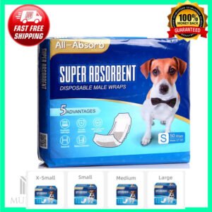 50 Pack Waist Disposable Dog Diapers Male Wraps Belly Bands Pet Soft